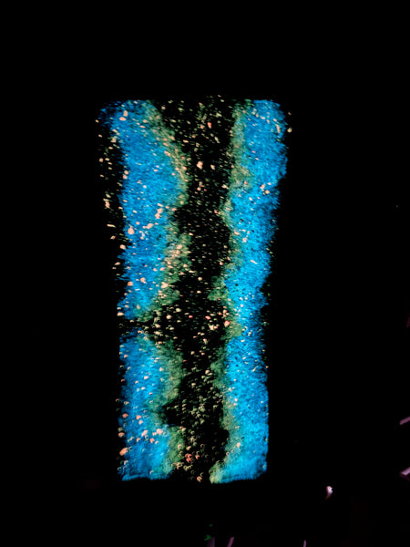 Blue & Pink Galaxy Glow in the Dark Jean Jacket - Hand Painted, Upcycled Women's Denim Jacket