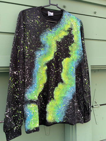 Adult Longsleeve Galaxy Glow in the Dark Tee