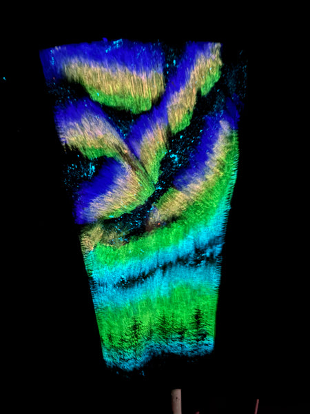 Aurora Glow in the Dark Jean Jacket - Hand Painted, Women's Large Denim Jacket