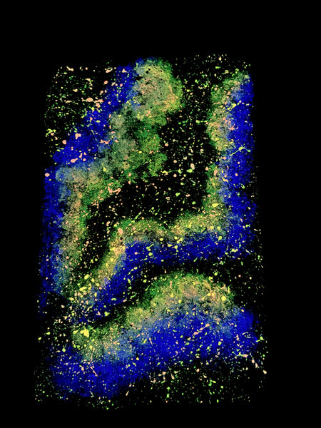 Purple & Orange Galaxy Glow in the Dark Jean Jacket - Hand Painted, Upcycled Women's Denim Jacket