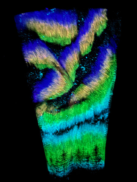 Aurora Glow in the Dark Jean Jacket - Hand Painted, Women's Large Denim Jacket