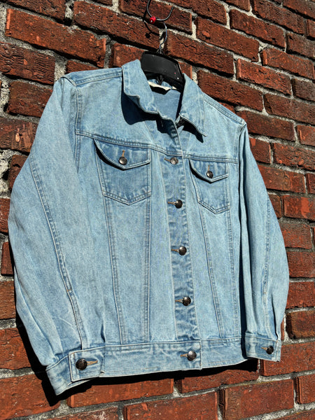 Purple & Orange Galaxy Glow in the Dark Jean Jacket - Hand Painted, Upcycled Women's Denim Jacket