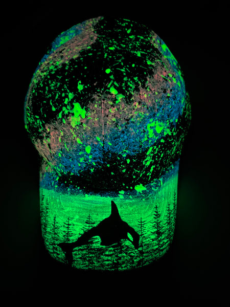 Hidden Orca Glow in the Dark Galaxy Hat