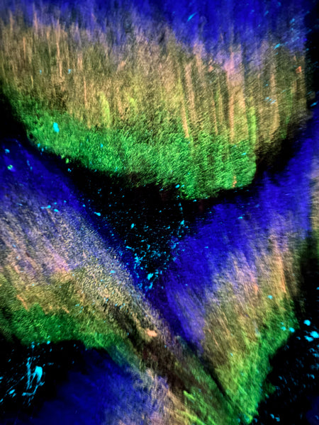 Aurora Glow in the Dark Jean Jacket - Hand Painted, Women's Large Denim Jacket