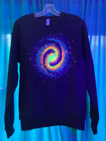 Kids Spiral Galaxy Glow Pullover Sweatshirt