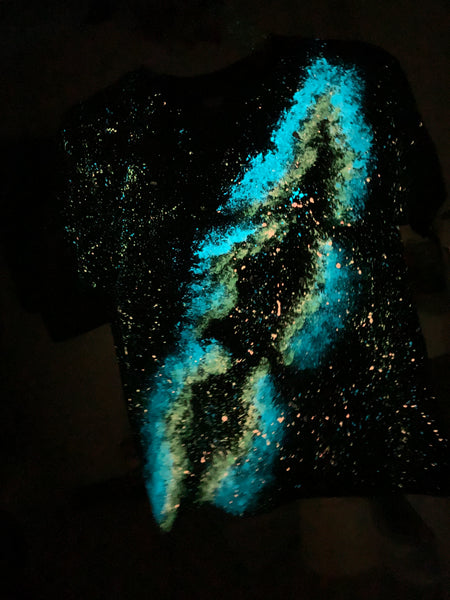 Adult Milky Way Galaxy Glow in the Dark Tee